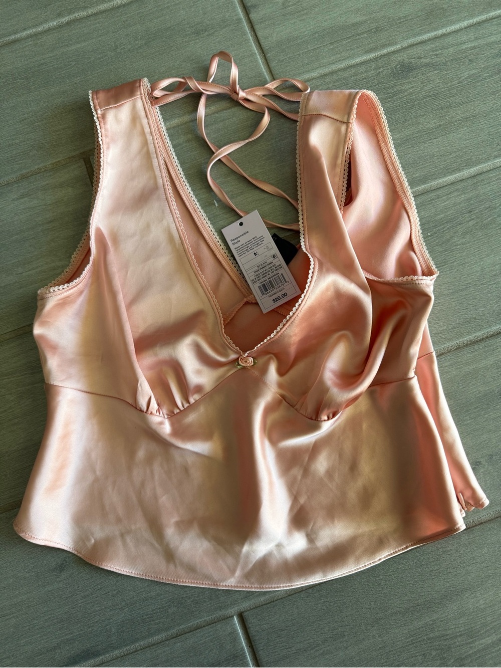 Satin Pink crop top